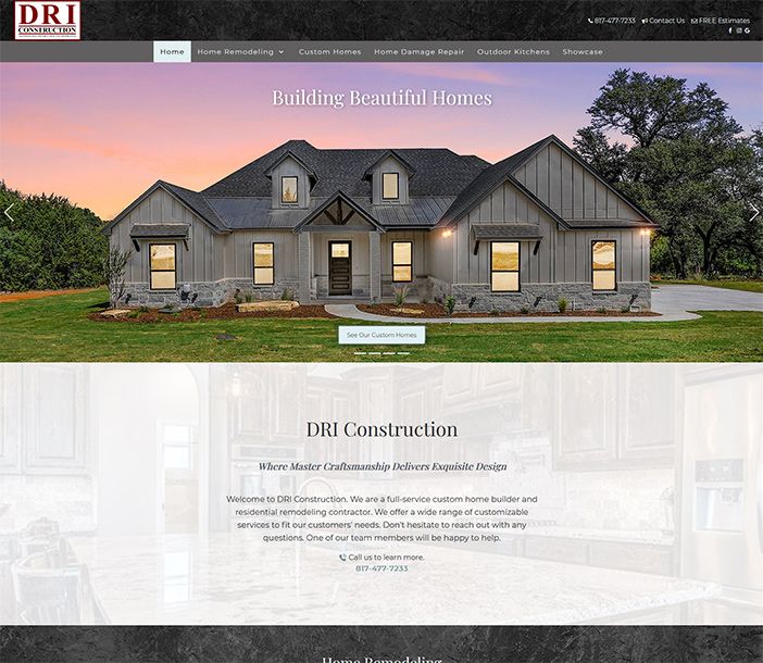 Image of DRI Construction Website
