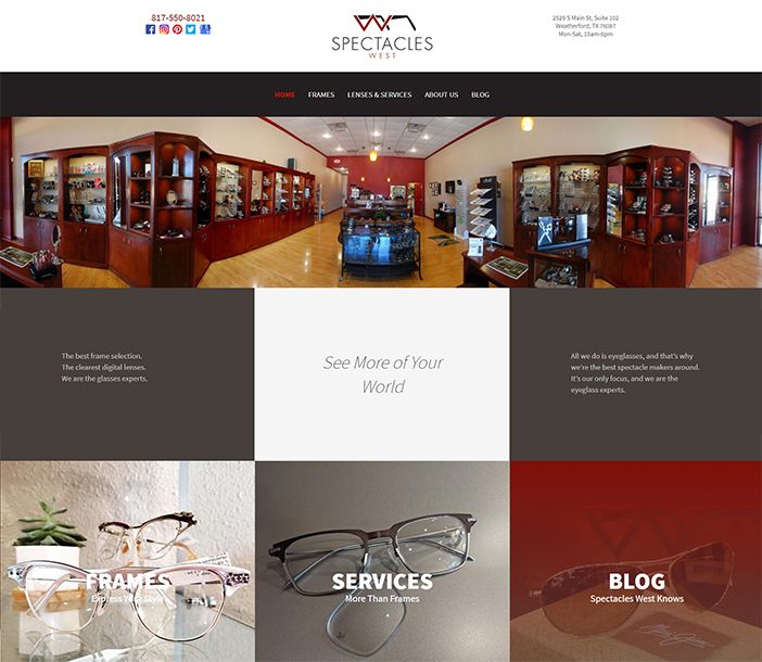 Image of Spectacles West Website